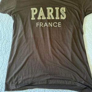 Source Unknown Brown 'PARIS FRANCE' Short Sleeve Tee